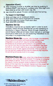 Abbreviated Instruction Card (1977)